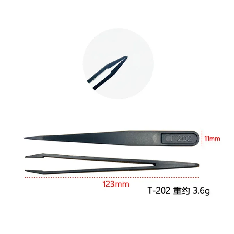 Anti-static Tweezers Plastic Carbon Fiber Rigid Industrial Tweezers DIY Nail Beauty Industry Precision Instrument Clip Soldering