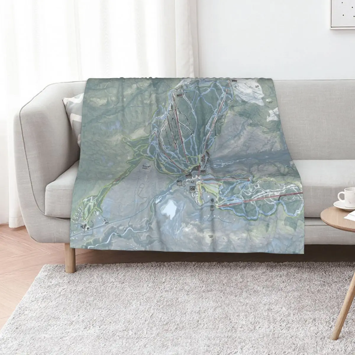 Stowe Mountain Resort Trail Map Throw Blanket Travel Single halloween Cute Flannel Extra Large Throw Blankets