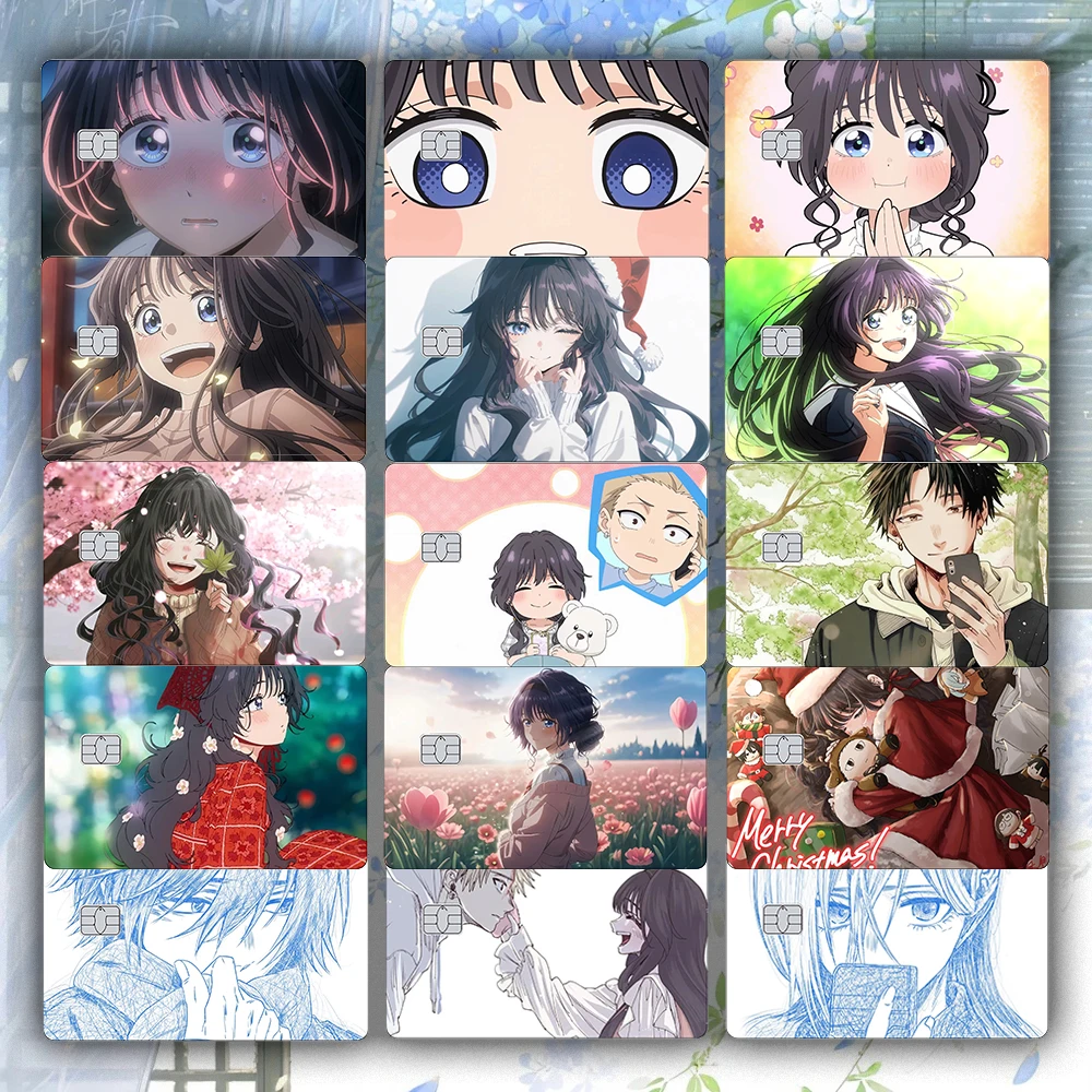 

Kawaii Waguri Kaoruko Credit Card Skin Sticker Anime Stickers Suitable for VISA JCB Mastercard and Other IC Bank Card Decoration