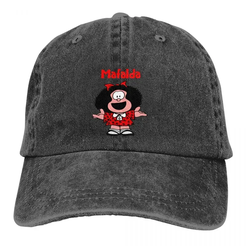 Quino Posing In A Red Dress Baseball Caps Peaked Cap Mafalda Cartoon Sun Shade Hats for Men