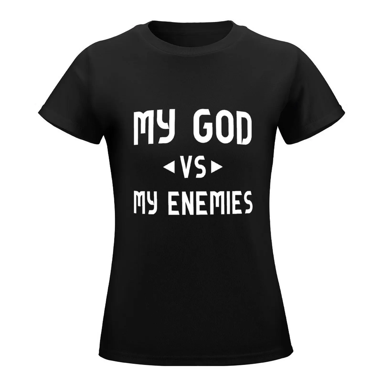 My God Vs My nvers T-Shirt kebesaran pakaian vintage kaus baju hippie kemeja ketat untuk wanita