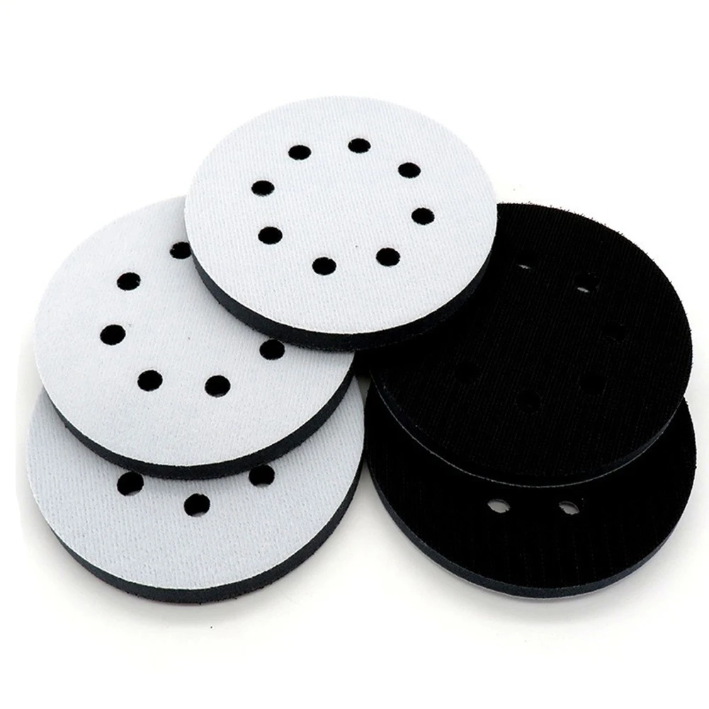 |NEWABAG|5X Interface Pads 5 Inch 8 Hole Hook & Loop Soft Sponge Foam Sanding Interface Pad for Orbital Sander Polishing