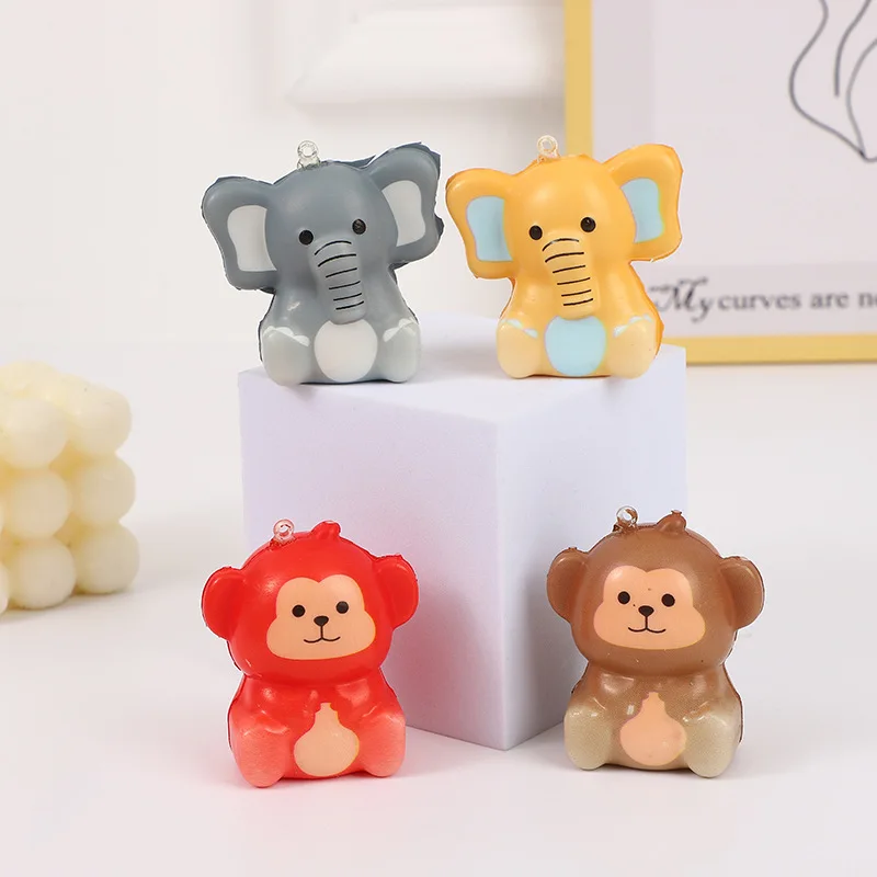 5/10/20/30 Stück PU Langsam Zurückfederndes Tier-Squishy Cartoon Stressabbau-Spielzeug Schlüsselanhänger Reibungsbeständig Druckentlastend Squishy – Detail 5