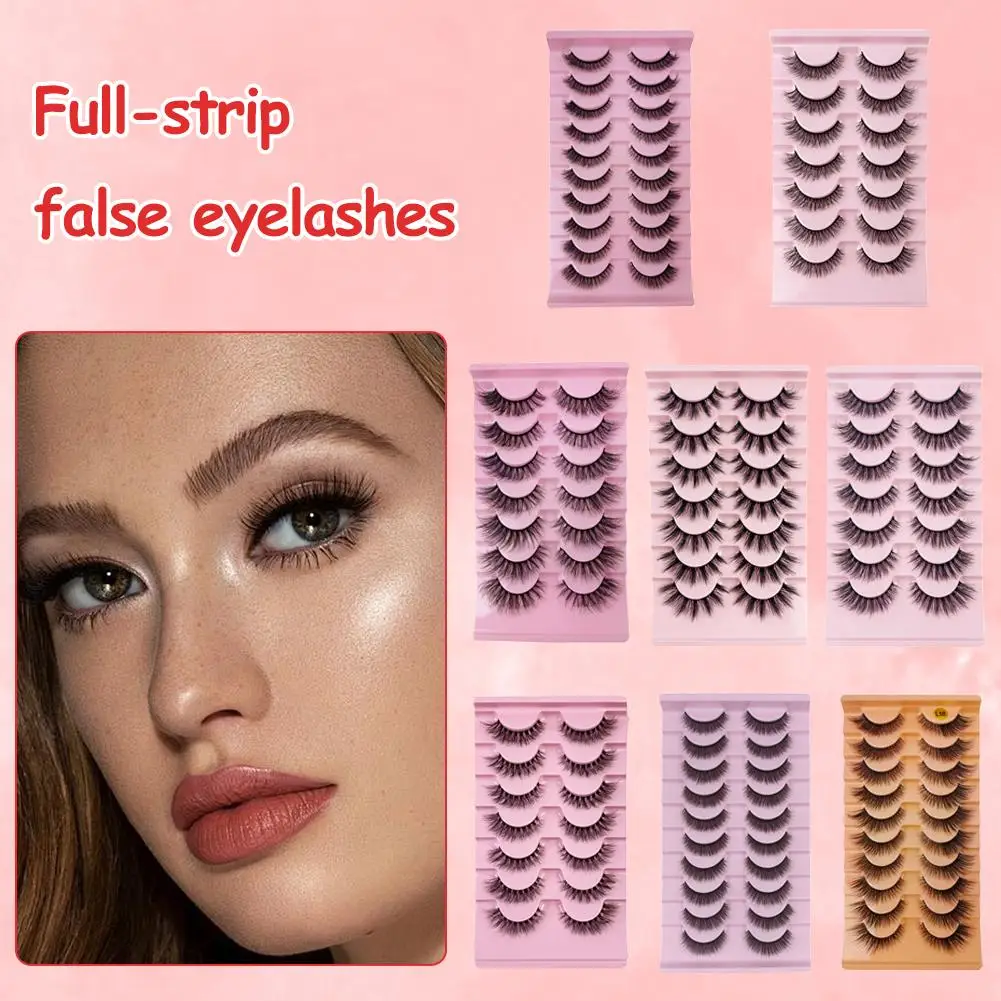 Cílios postiços de tira completa 3d vison russo fofo volume fino cílios postiços feitos à mão reutilizáveis aparência natural cílios postiços maquiagem