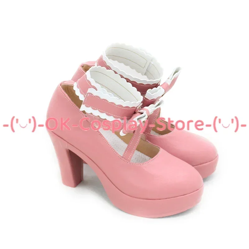 [صنع حسب الطلب] أنيمي الذي جعلني الأميرة سيا تأثيري أحذية لطيف الوردي بولي PU أحذية من الجلد هالوين كرنفال الأحذية الدعامة