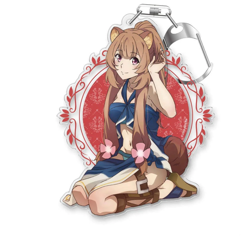 Loen Anime Peripheral Store Shield or Hero Raphtalia Filo Acrylic HD Figure keychain Pendant KeyRing Decor Charm Gifts About 6cm