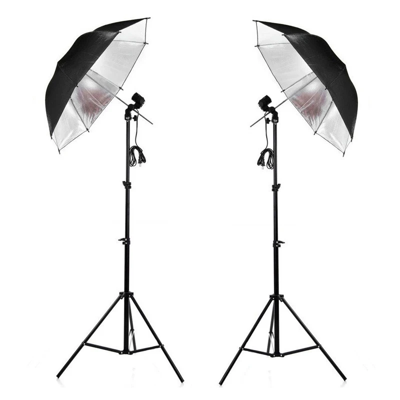 Photographic Equipment,Soft Light Studio,Photography Umbrella,33-Inch Reflective Umbrella with Black Outside and Silver Inside