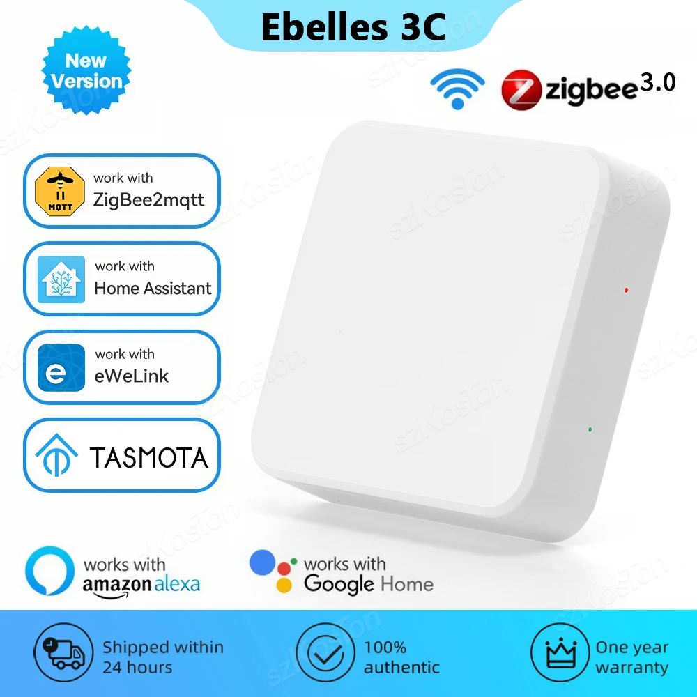 ZigBee 3.0 Wired Gateway Hub eWeLink APP Smart Home Ethernet Bridge Works with Subdevice Home Assistant Tasmota Zigbee2MQTT