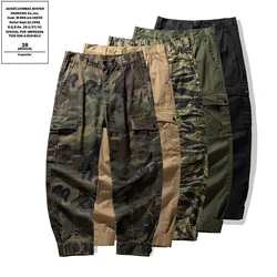 OKONKWO-Motorcycle Riding Pants M-64 MOD Military Style Loose Fit Camo Multi Pocket Trousers Outdoor Hiking Trekking Camp Longs