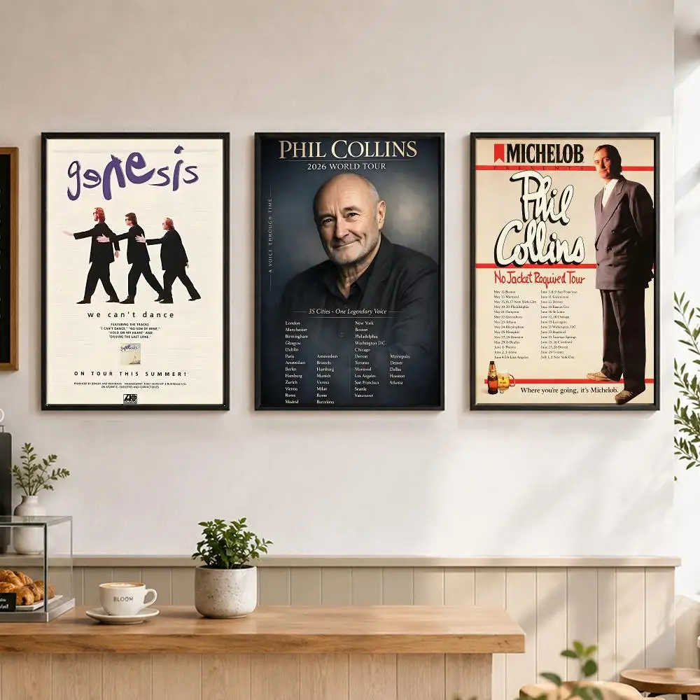 Band P-Phil C-Collins Poster Poster Large Unframed Wall Art Modern Minimalist Decor Print for Living Room Home