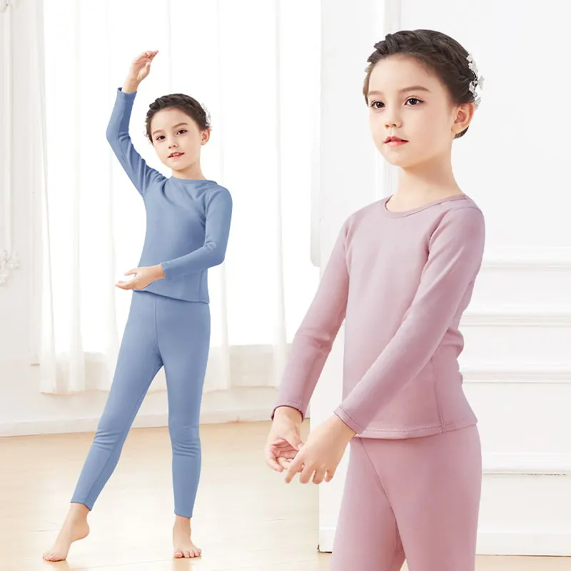 Tracksuit Girls High Technology Thermal Underwear Sets Plus Velvet Thicken Warm Self-heating Undewear Tracksuit Sets