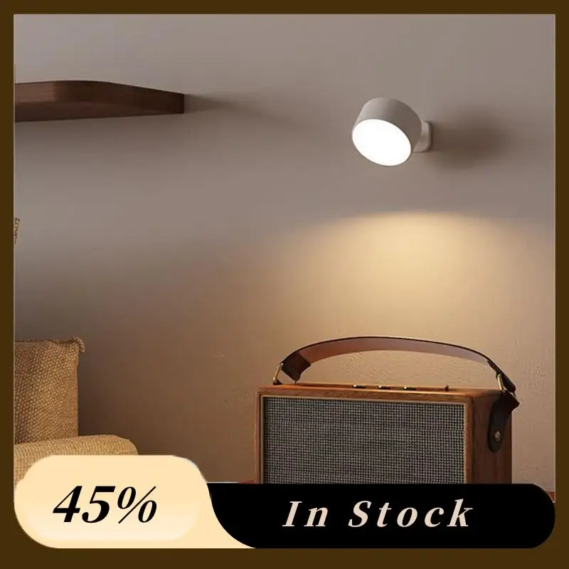 

A60Z Лучший перезаряжаемый магнитный светодиодный настенный светильник 360° ° Поворотный сенсорный прожектор для шкафа с дистанционным управлением для дома и офиса, белый