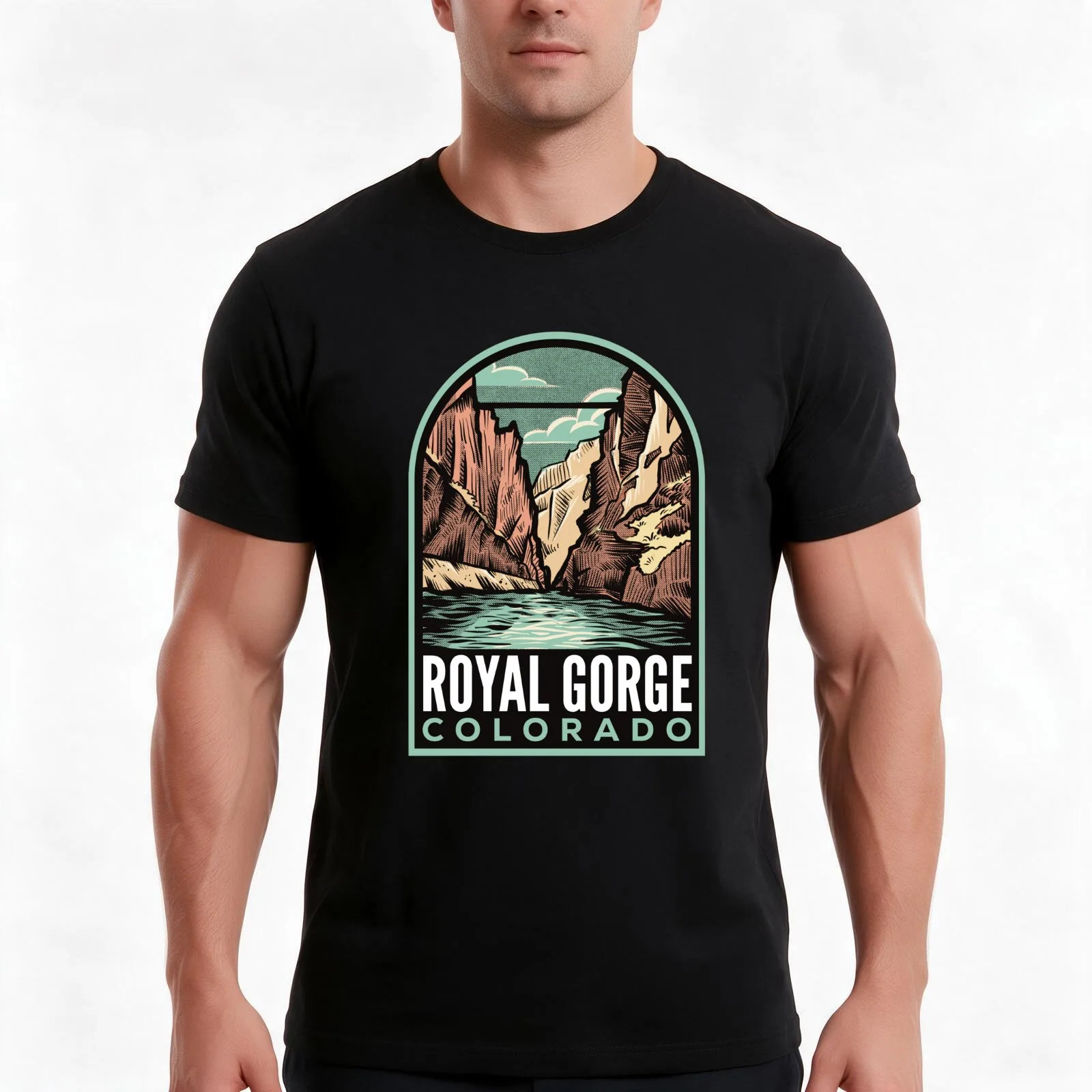 Royal Gorge Colorado Vintage T-Shirt Summer Casual Cotton Tee Oversized Streetwear Tops Vintage Graphic Print 100% Cotton