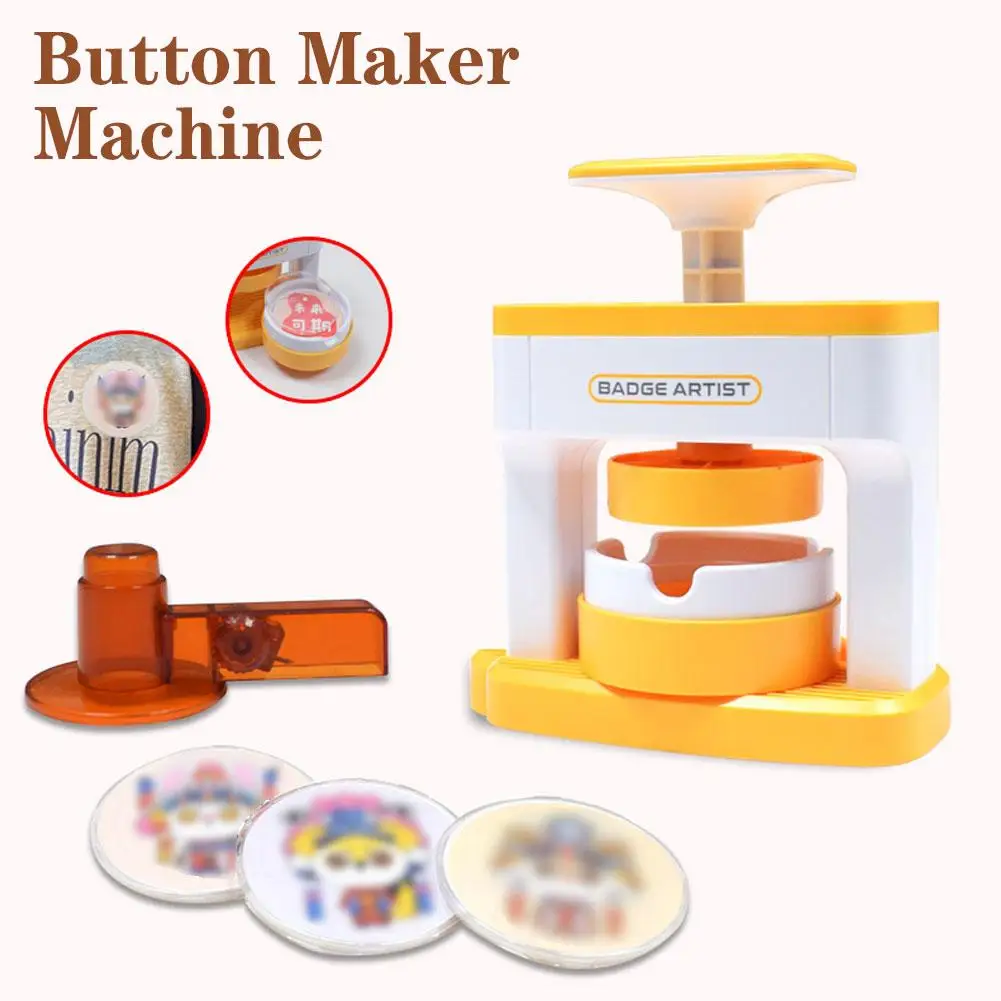 Button Maker Machine Multi Size Equipment Card Press DIY Toys Badge Button Press Machine With Cute Stickers Button Making Supply