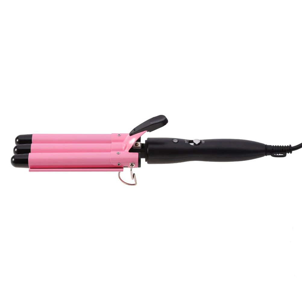 

1pc Hair Curler 3 Rods Fast Heating PTC Ceramic Salon Household UK Plug Anti-Slip Handle Uniform Heating Durable ABS Resin