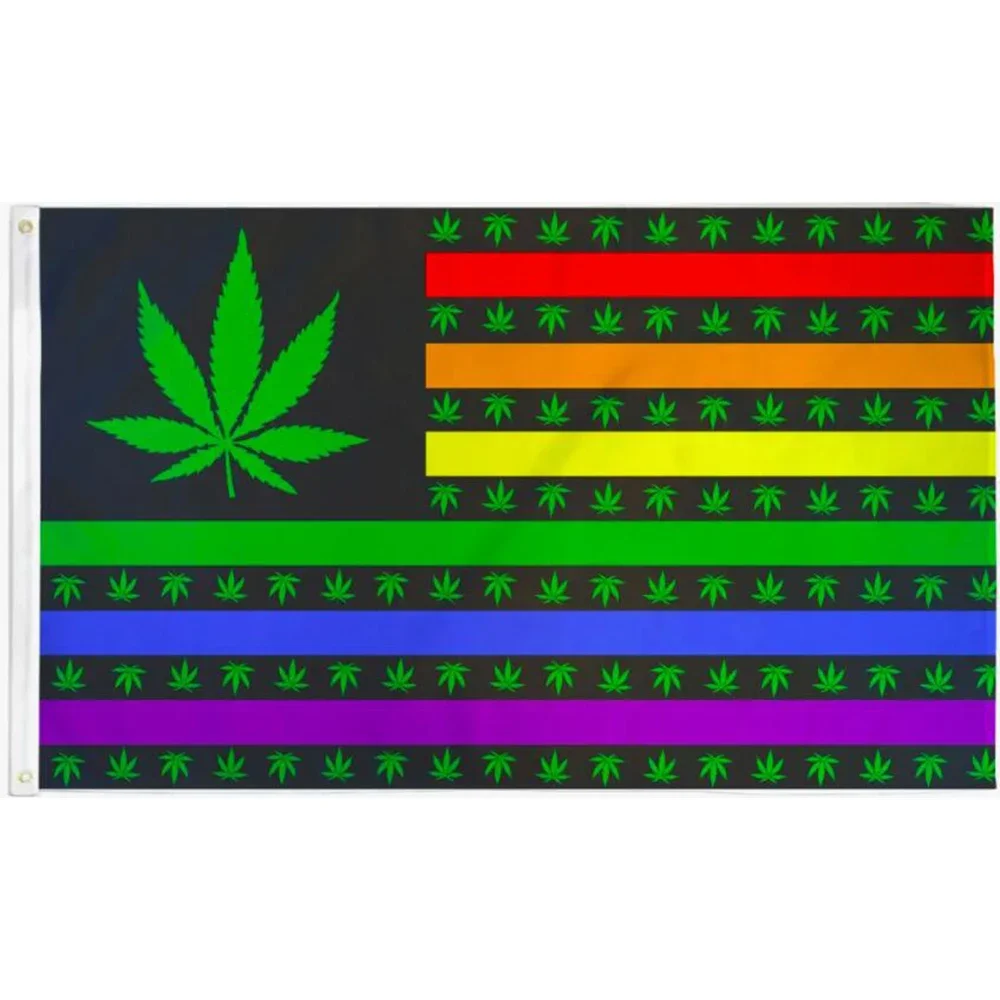 FLAG OF Jamaica WITH LEAF pride 3x5ft banners