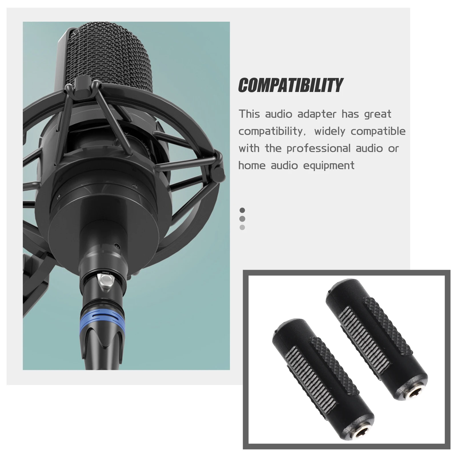 

2 Pcs Microphone Audio Adapter 3.5mm Female Aux Connector Stereo Conversion Accessories for Headphones Mic Equipment
