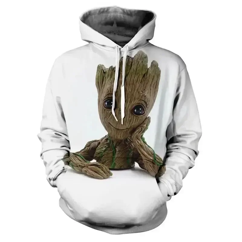 

Spring and Autumn Disney Children's Cartoon Anime Hoodies 3D Printed Tree Man Groot Pattern Pullover Men's and Women's Fashion S