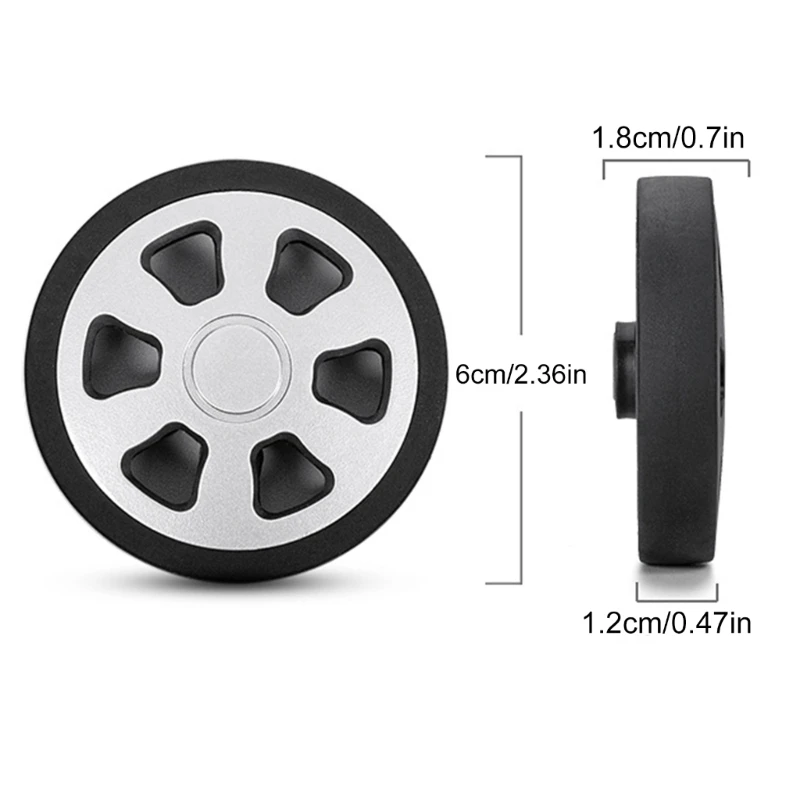 8Pcs 60x12mm Luggage Replacement Wheels Universal Double Luggage Wheels Rubber Suitcase Wheels Repair Kits Easy Installation