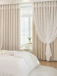 Korean pastoral light luxury double-layer lace curtain 1PC