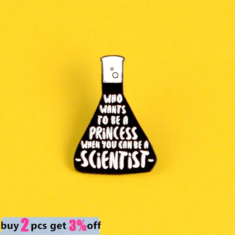 Wholesale Frankenstein Laboratory Black Beaker Enamel Pins Chemistry Scientist Experiment Brooch Badge Jewelry Gift for Friends