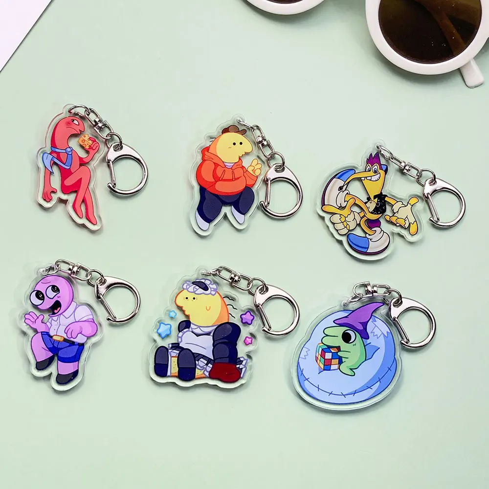 الكرتون يبتسم الأصدقاء الاكريليك سيارة المفاتيح اكسسوارات العصرية حقيبة سحر Kawaii ظهره قلادة حلقة رئيسية هدايا للأصدقاء #1