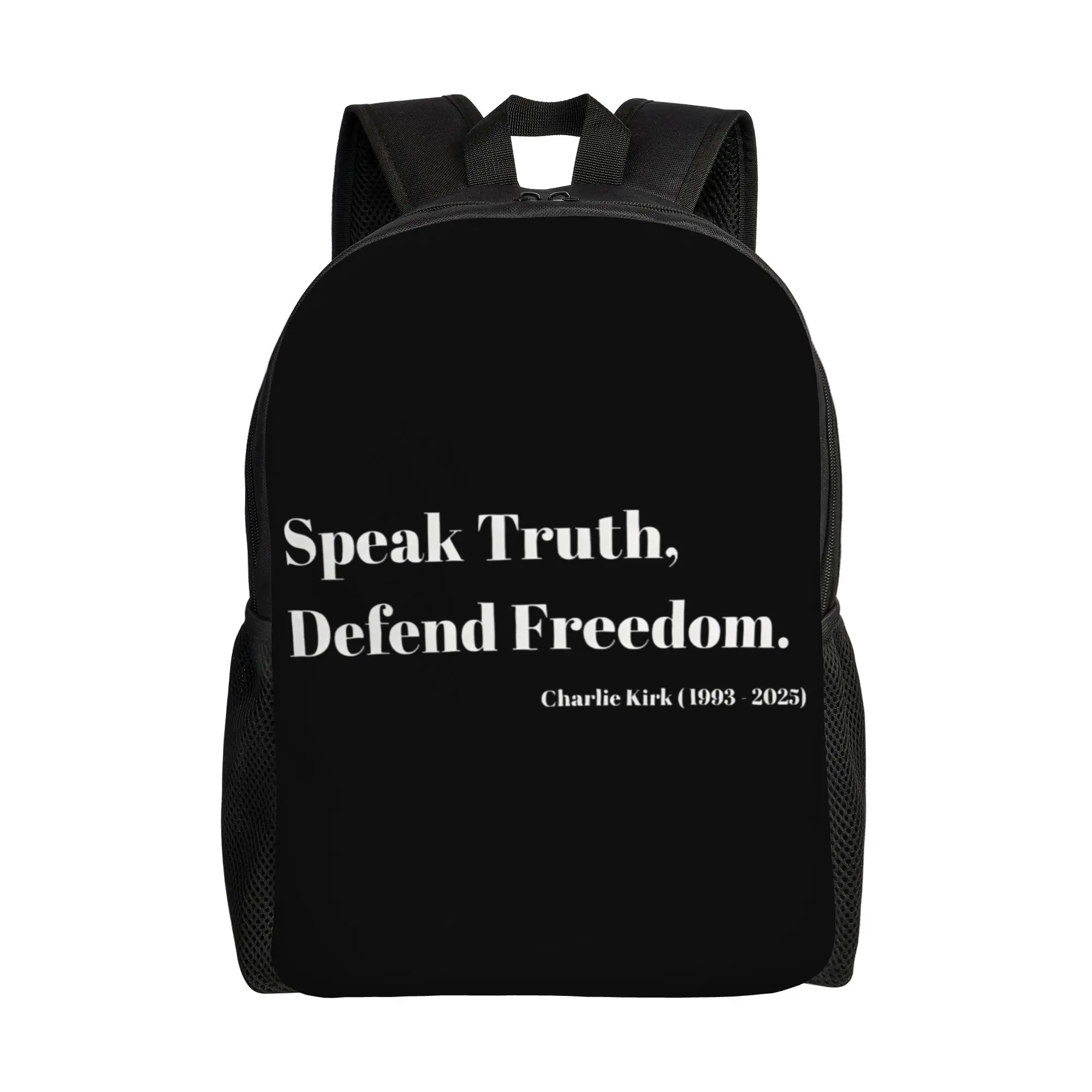 

Рюкзак Charlie Kirk Speak Freedom для активного отдыха, школы, бизнеса, молитв, с символикой Дня прав человека, для мужчин и женщин, студенческая сумка через плечо