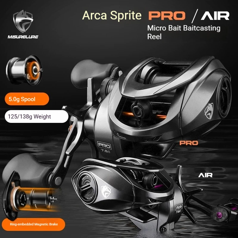 Misurelure JHU Pro Air Baitcasting Reel 125G Lightweight Carbon Body Low Gravity Long Casting Micro Fine Lure Adult Fishing