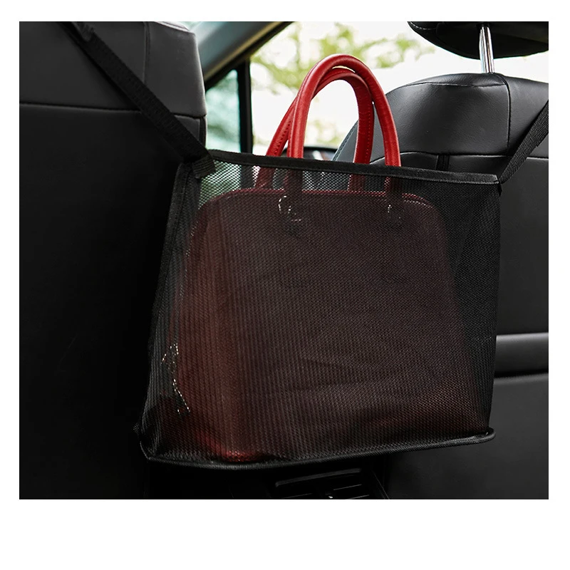 Cross-Border Car Seat Storage Net Foldable Hanging Storage Bag for In-Between Two Seats Black