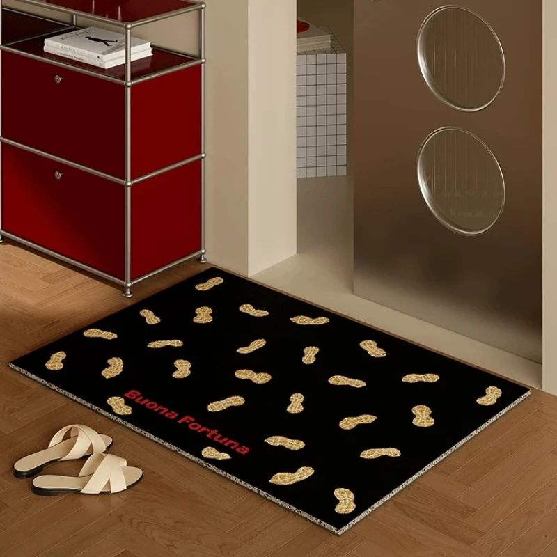 Red Entrance Door Mats Dirt Resistant Anti-Slip PVC Silk Ring Door Mat Home Entryway/Living Room Decoration Carpet Free Shipping