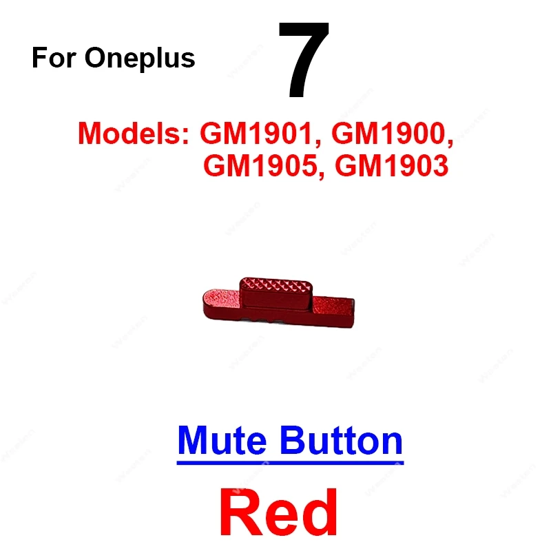 1 Set Side Volume +Power ON/OFF Mute Side Buttons Key For Oneplus 1+ 7 7T Pro 7Tpro Volume Power Mute Buttons Replacement Parts