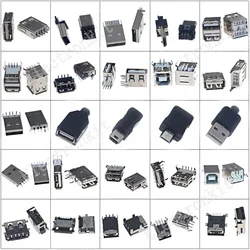 119PCs USB socket connector combination set micro USB male and female with plastic assorted kit box