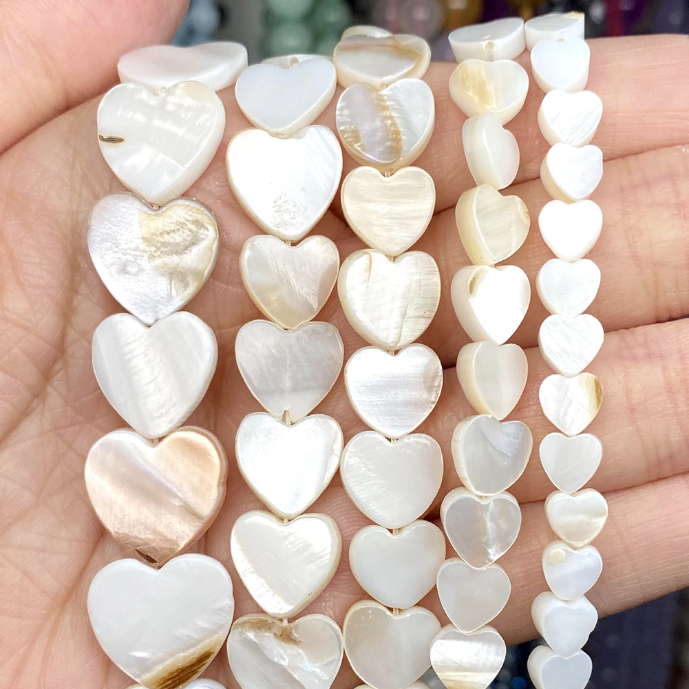 6-15mm Natural Shell Heart Love Shape Loose Beads for Jewelry Making DIY Bracelet Necklace Accessories image 3