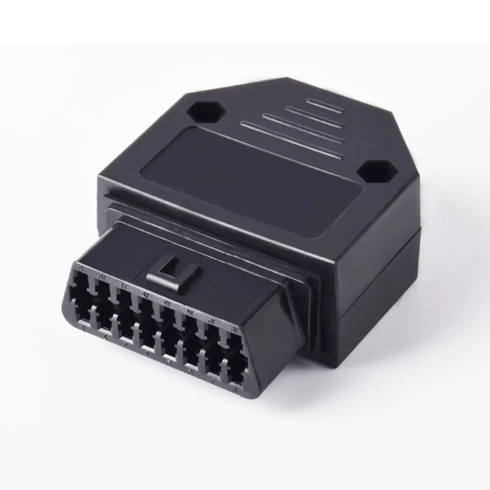 ABS Housing OBD2 Plug 16Pin Includes Screws & Nuts OBD2 Adapter Crimp-on Installation Alloy Pin Terminals OBD2 Connector