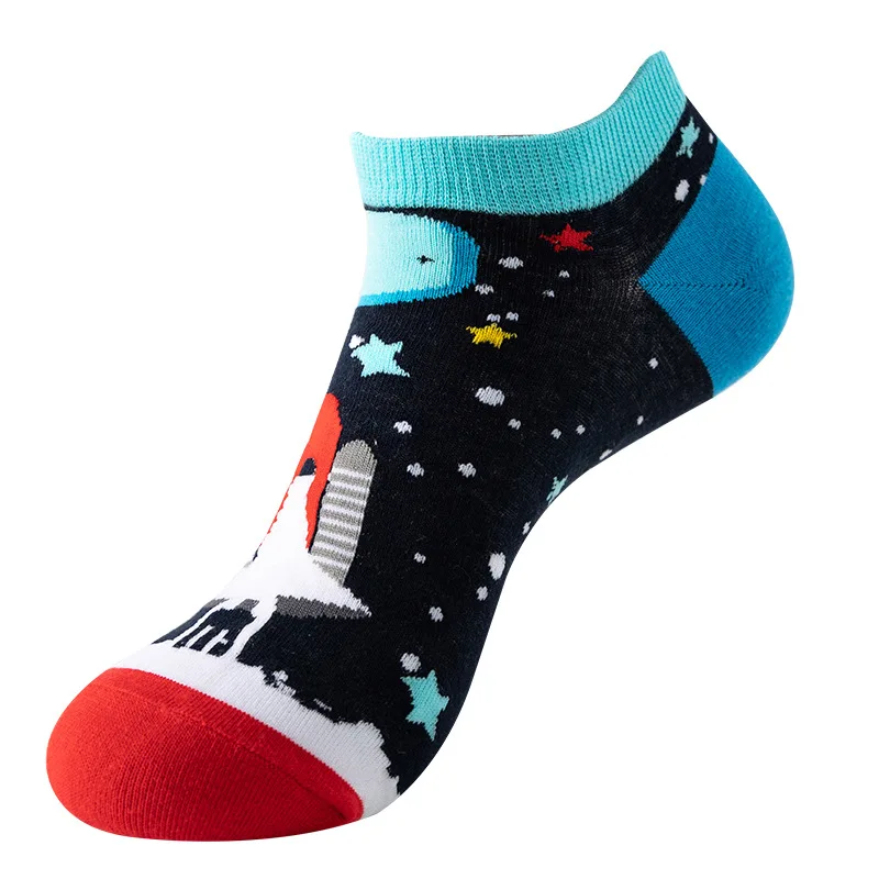 1 Pair Fashion Colorful Short Unisex Socks Oil Painting Food Fruit Funny Ankle Suit In Spring Summer image 3