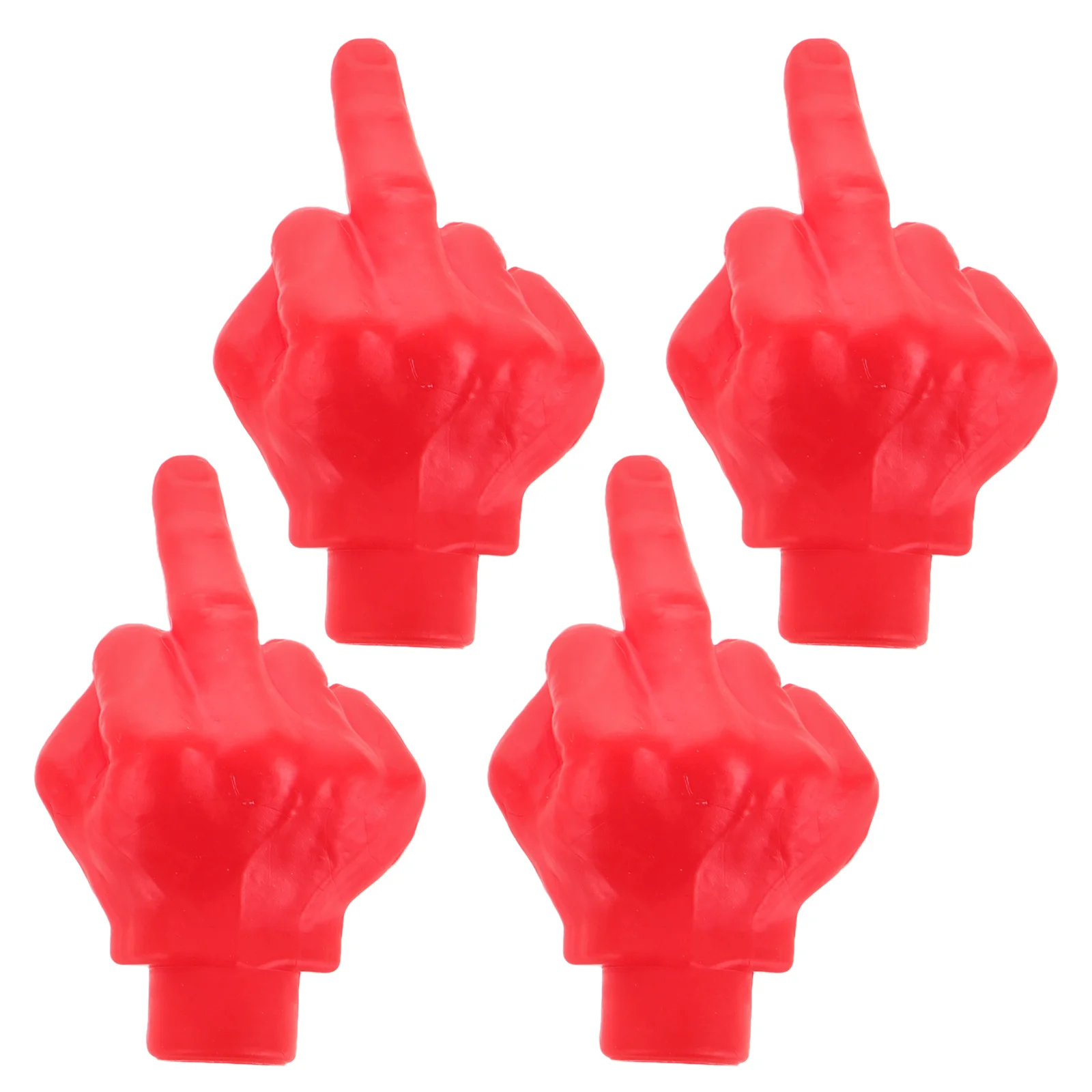 

4pcs Tire Valve Cap Red Finger Shape Durable Plastic Universal Car Motorcycle Bicycle Air Tire Caps Replacement Stem Covers Easy