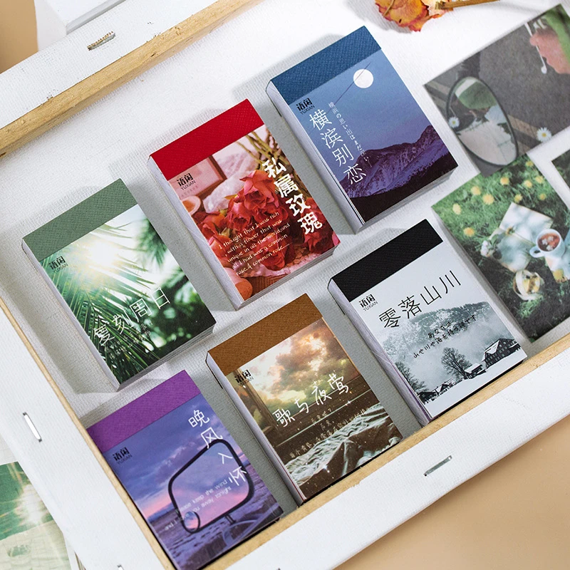 

50 Sheet World scenery Style Sticker Book Washi Paper Journal DIY Material Decoration Sticker Memo Pad Scrapbook