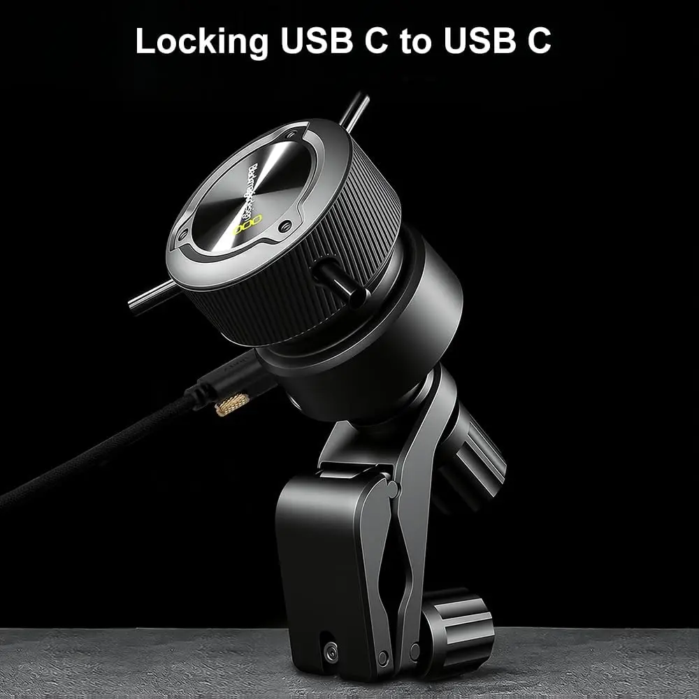 Alvin's Cables Locking USB-C to USB-C Power Cable Ultra-Flexible for Blackmagic Pyxis Monitor,URSA Cine EVF, USB-C 3.2 10Gbps Da