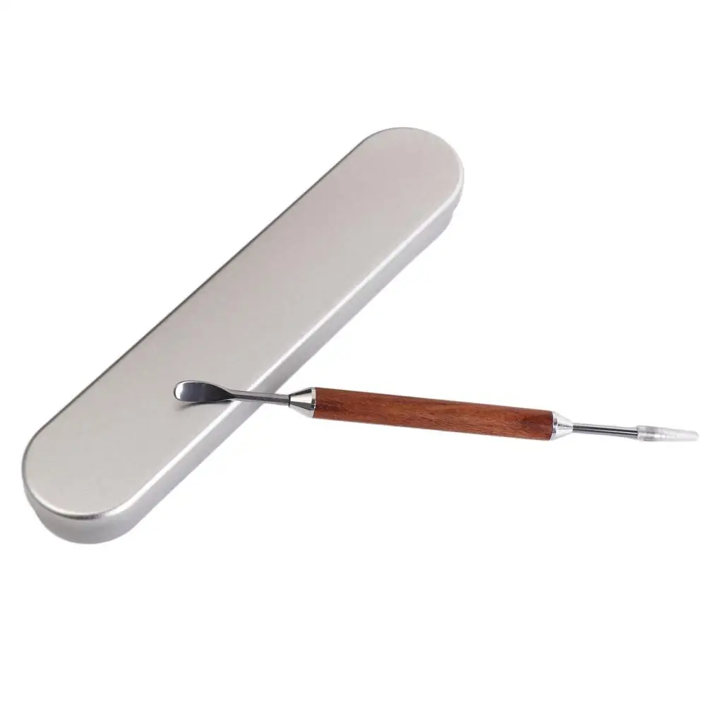 Stainless Steel Coffee Art Needles with Box with Wood Handle Coffee Latte Art Pen Rustproof Double Ended Design