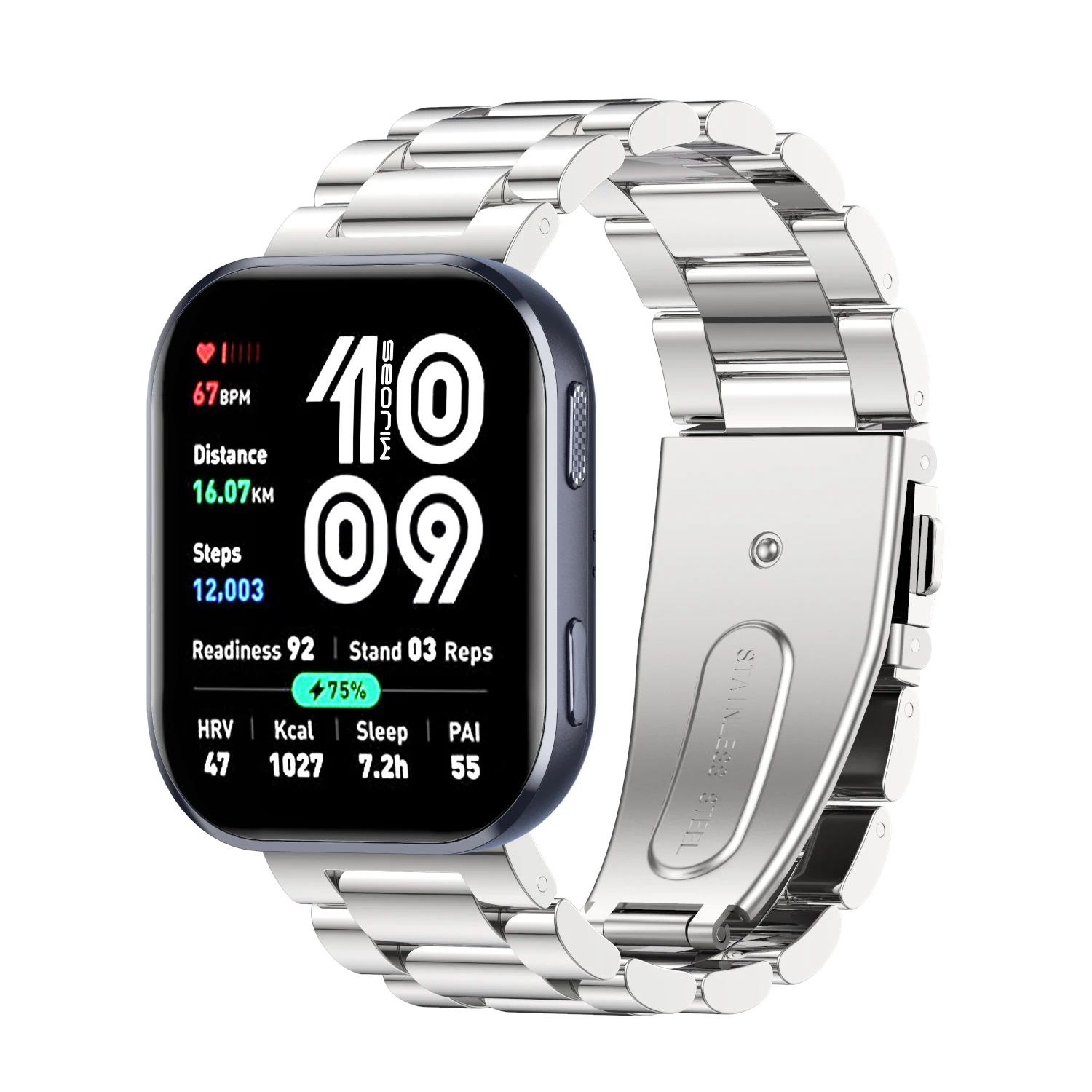 For Amazfit Bip 6 Strap Stainless Steel Metal Bracelet 22mm Watch Band