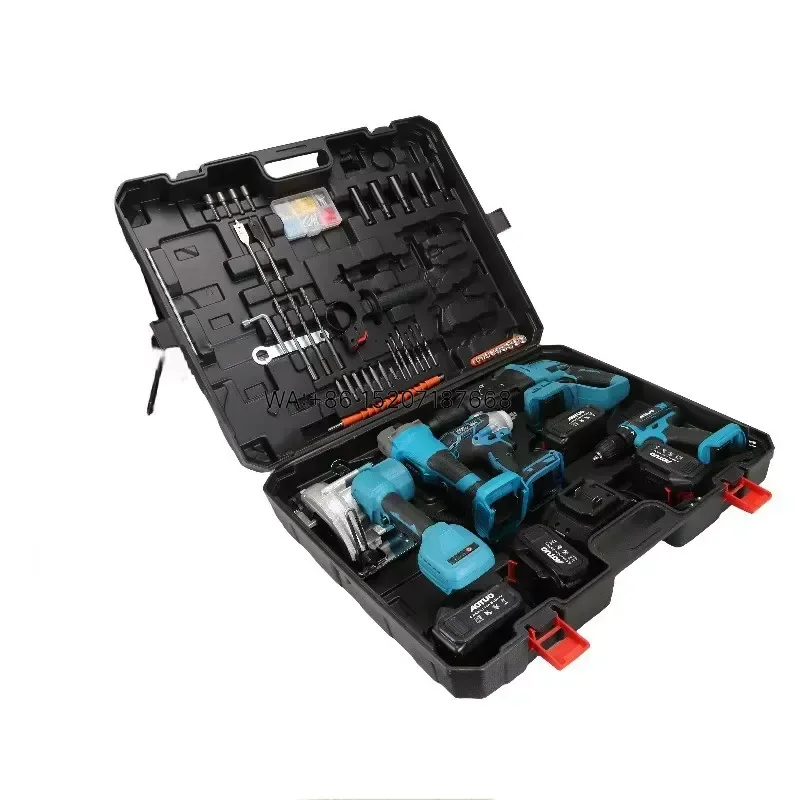 Wmwmnu for Four-piece Brushless Lithium High-quality Wrench Impact Drill Angle Grinder Bit Holder Box for