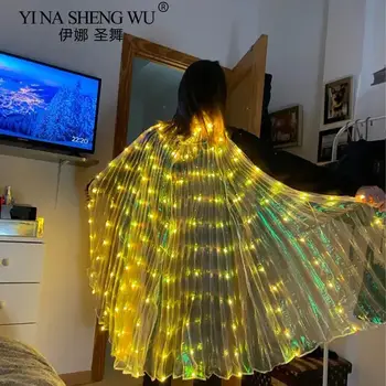LED Isis Wings Barevná LED motýlí křídla s teleskopickými tyčemi Svítící svítící kostýmní oblečení pro pódiové párty 8 nejlepší prodej LED křídla ISIS - №5