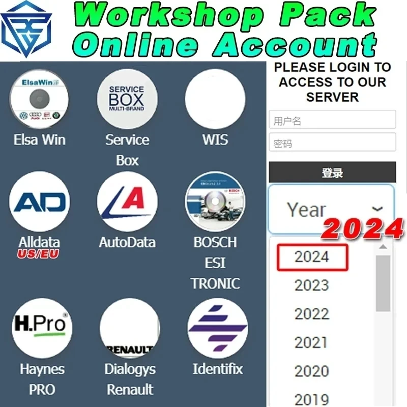 Upgrade to 2024 Workshop Pack Online Account for alldata EU USA autodata Haynes PRO WIS ServiceBox Identifix Elsa Win Dialogys