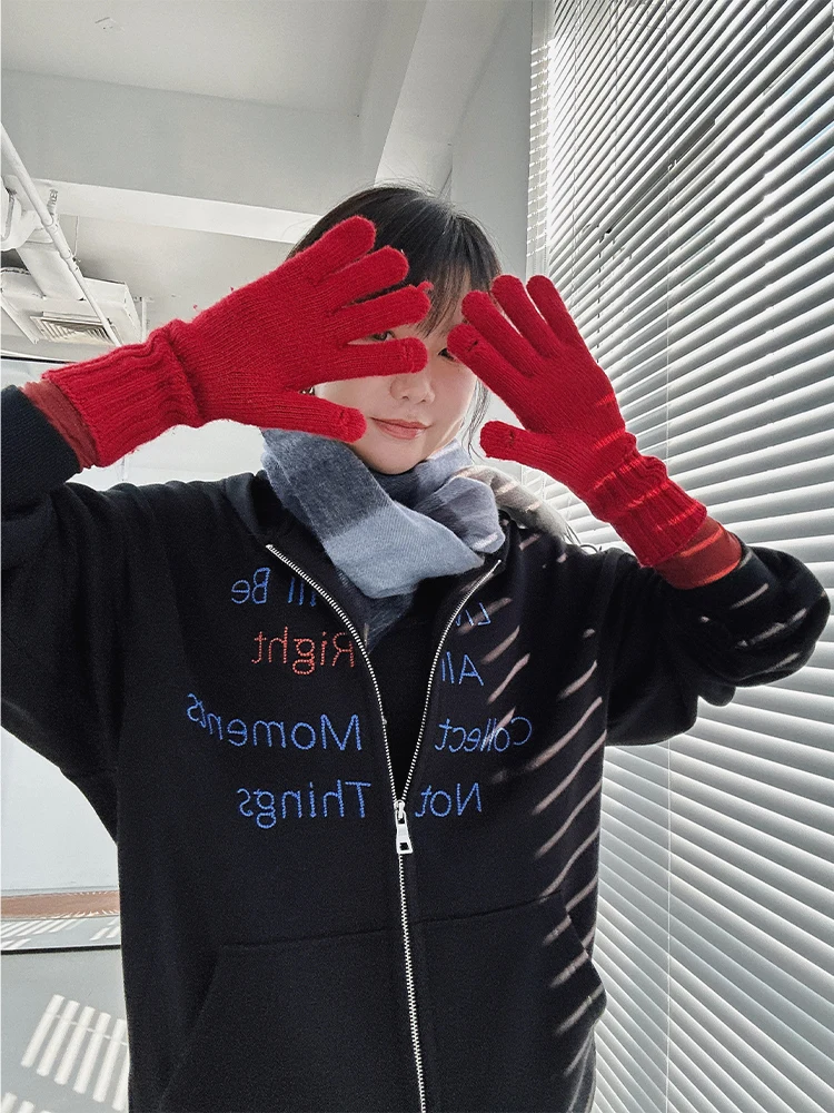 

Sugar Skin Arch Brie Embroidery Letter Fce Hoodie Loose Women's Casual Wear Winter Warm Zipper Design Polyester Cotton B...