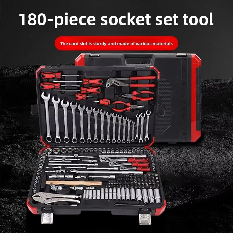 15 Inch Chrome Vanadium Steel Multifunctional Hand Tool Set Hard Case Mechanical Vehicle Auto Repair Maintenance Kit