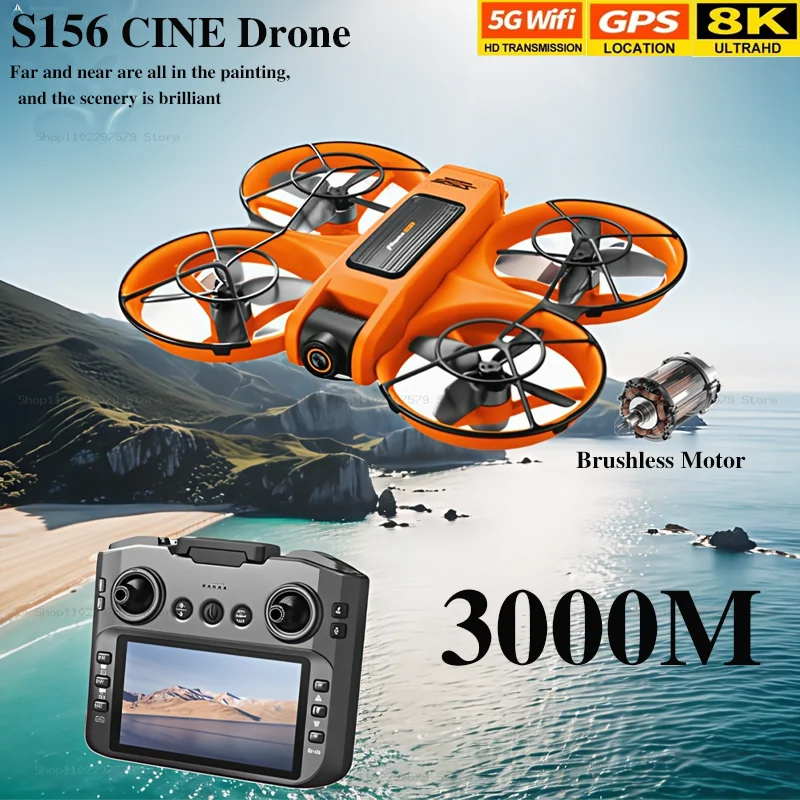 

S156 GPS Drone Wifi FPV 8K Professional HD Dual Camera Intelligence Obstacle Avoidance 2.4G Brushless Foldable Quadcopter Toy Gi