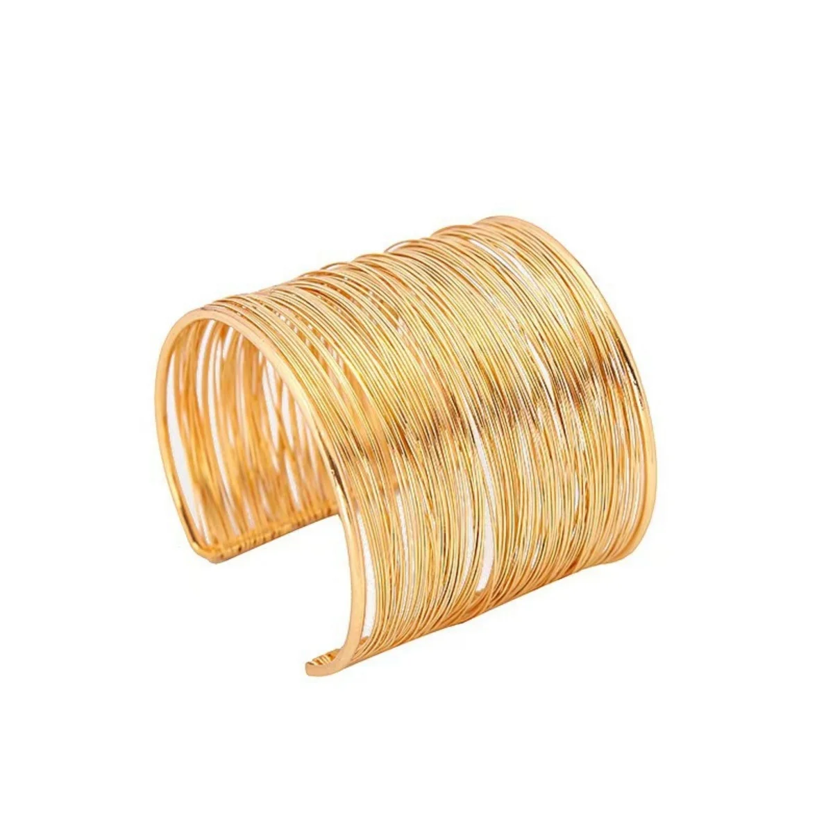Creative Gold Color Metal Wire Bracelet for Women Men Open Mouthed Intersecting Intertwined Bangle Fashion Jewelry Gifts image 4