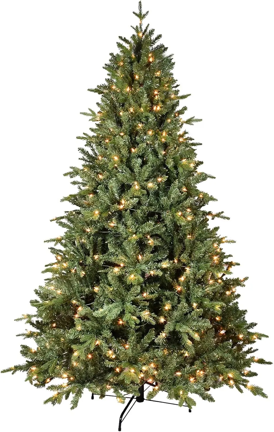 

6FT Prelit Christmas Tree with 400 Warm White Lights, 1413 PE&PVC Mixed Branch Tips, Hinged Premium Spruce Artificial Xmas