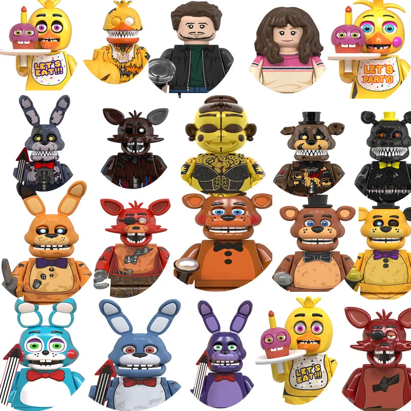 미니 브릭 조립 FNAF 나이츠 게임 피규어 미니 액션 피규어 블록 스켈레톤 스릴러 장난감 선물 어린이 장난감 몰드 킹