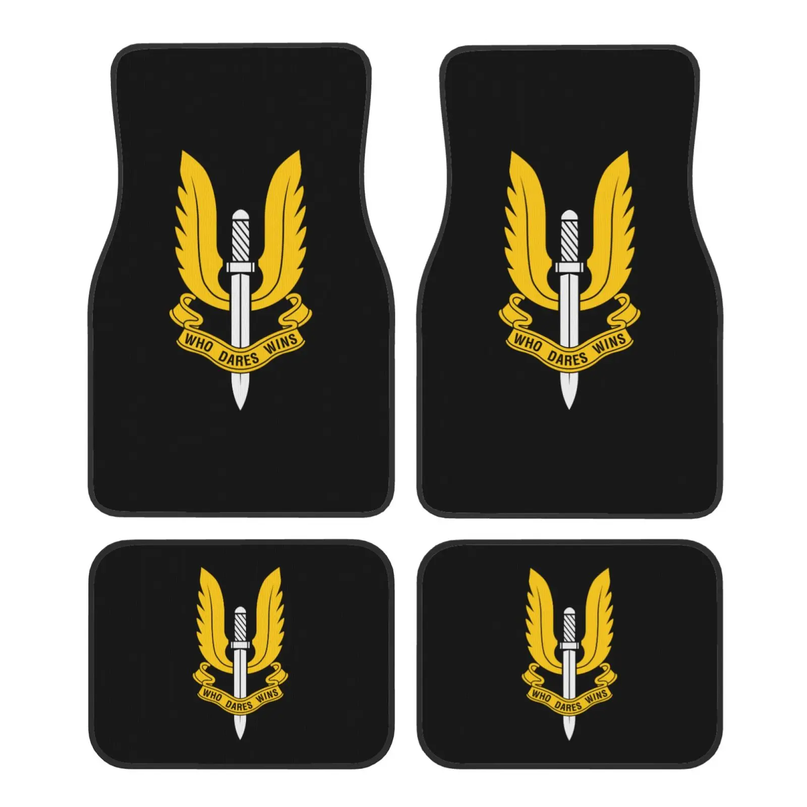 

Who Dares Wins British Special Air Service Car Floor Mats Durable Car Carpet Mat 4pcs with Anti-Slip Backing Fit for SUV Trucks
